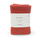 Face Cloths 2pk - Coral