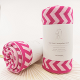 Hair, There & Everywhere Towel - Raspberry Chevron