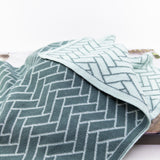 Kitchen Towel Duos - Sea Foam Herringbone