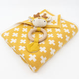 Cot and Buggy Blanket with Teether - Popcorn+