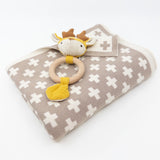 Cot and Buggy Blanket with Teether - Cashew+