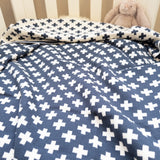 Cot and Buggy Blanket with Teether - Navy+