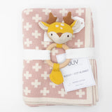 Cot and Buggy Blanket with Teether - Peony+