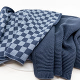 Kitchen Towel Duos - Navy Denim Chequer