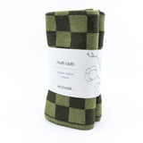 Multi Cloth 2pk - Olive Pistachio Chequer