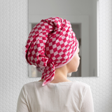 Hair & Travel Towel Mini - Raspberry Sherbet Chequer