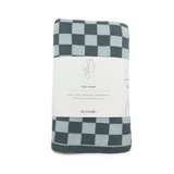 Hair Towel Mini - Sea Foam | Duck Egg Chequer