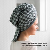 Hair Towel Mini - Chocolate Chequer