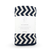 Hair & Travel Towel - Navy Chevron
