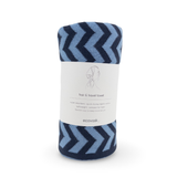 Hair & Travel Towel - Navy Cornflower Chevron