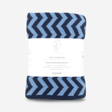 Hair & Travel Towel - Navy Cornflower Chevron