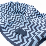 Hair & Travel Towel - Navy Cornflower Chevron