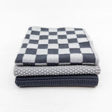 Dishcloth Variety 3pk - Graphite Lunar Chequer