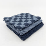Variety Cloth 3pk - Navy Denim Chequer