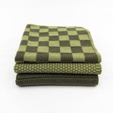 Variety Cloth 3pk - Olive Moss Chequer