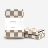 Multi Cloth 2pk - Hummus Chequer