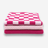 Dishcloth Variety 3pk - Raspberry Sherbet Chequer