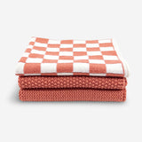 Dishcloth Variety 3pk - Coral chequer