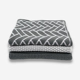 Dishcloth Variety 3pk - Graphite Lunar Herringbone