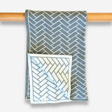 The Ultimate Tea Towel - Sea Foam Herringbone