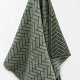 The Ultimate Tea Towel - Forest Herringbone