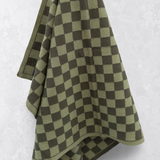 The Ultimate Tea Towel - Olive Pistachio Chequer