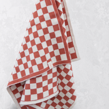 The Ultimate Tea Towel - Coral Chequer