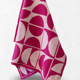 The Ultimate Tea Towel - Raspberry | Sherbet Geometric