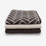 Happy Sinks Dishcloth Holder + Variety 3pk - Chocolate Herringbone