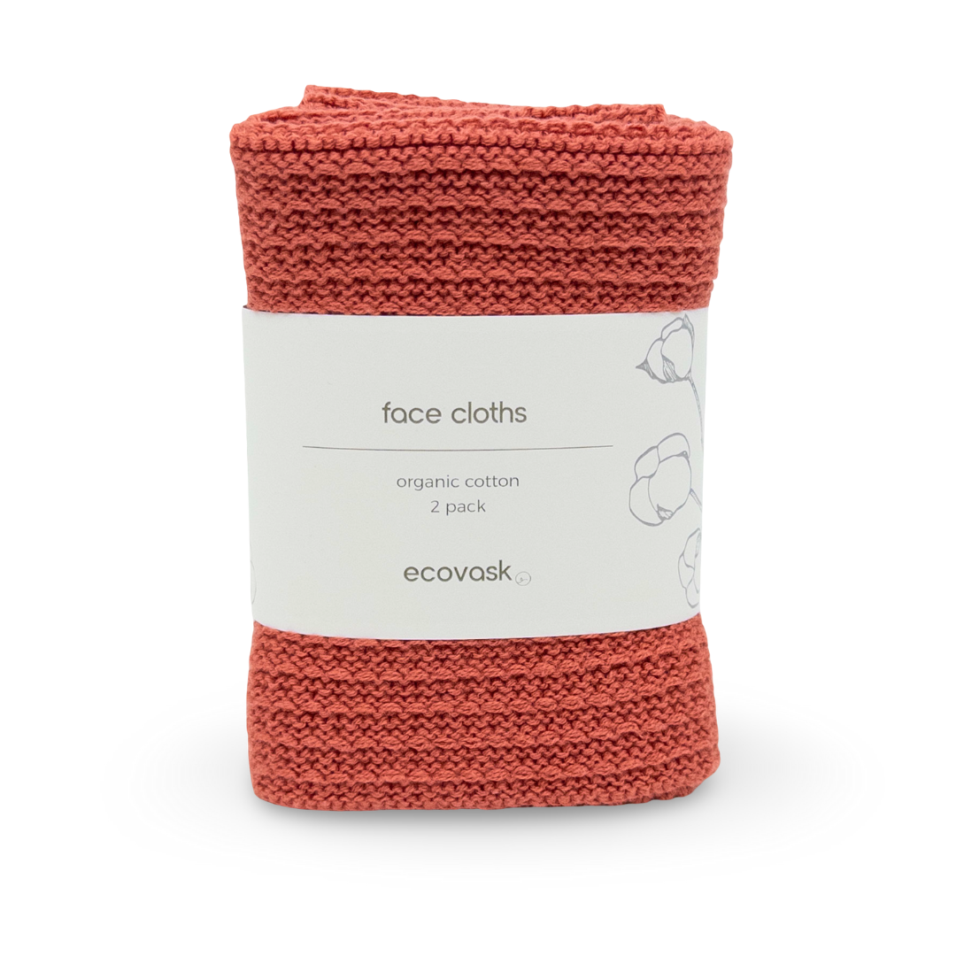 Cloth 2 Face Cloths 2pk - Coral – Ecovask