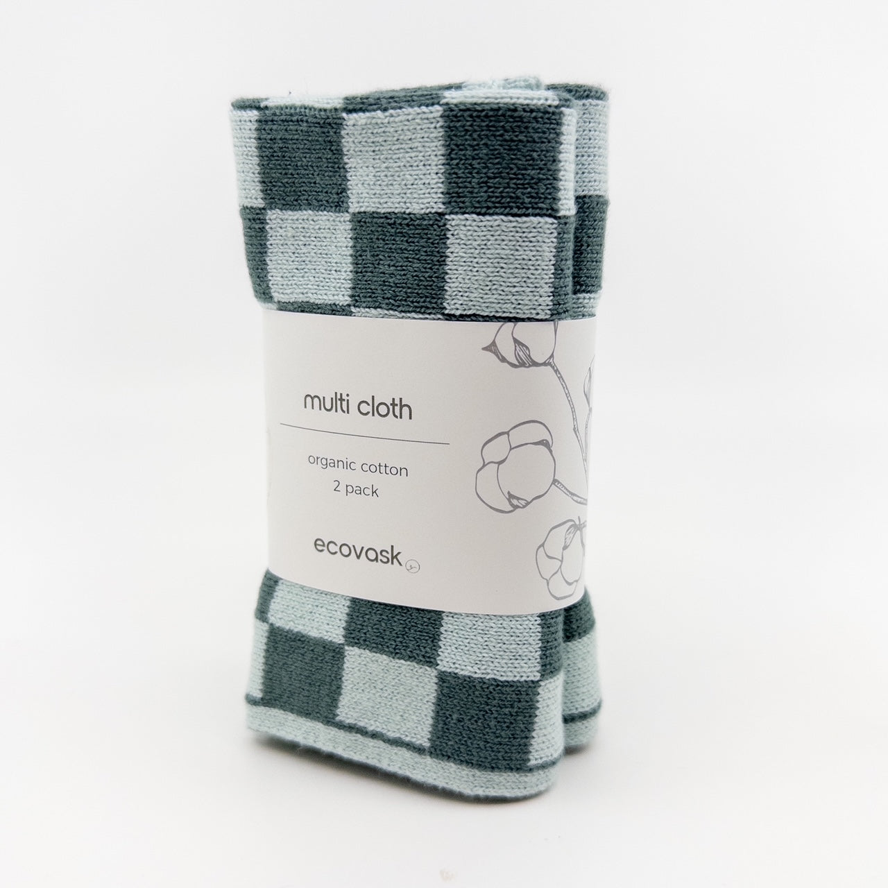Multi Cloth 2pk - Sea Foam Chequer – Ecovask
