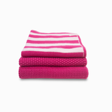 Dishcloth Variety 3pk - Raspberry Stripe