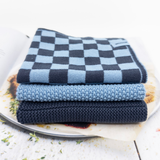 Dishcloth Variety 3pk - Cornflower Navy Chequer
