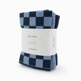 Dishcloth Variety 3pk - Cornflower Navy Chequer
