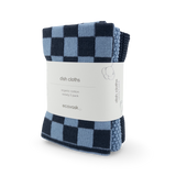 Dishcloth Variety 3pk - Cornflower Navy Chequer