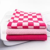 Dishcloth Variety 3pk - Raspberry Sherbet Chequer