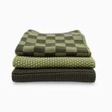 Dishcloth Variety 3pk - Olive Pistachio Chequer