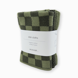 Dishcloth Variety 3pk - Olive Pistachio Chequer
