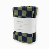 Dishcloth Variety 3pk - Navy Pistachio Chequer