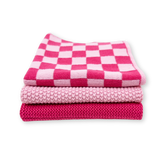 Dishcloth Variety 3pk - Raspberry Sherbet Chequer