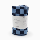 Multi Cloth 2pk - Navy Cornflower Chequer