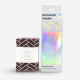 Happy Sinks Dishcloth Holder + Variety 3pk - Chocolate Herringbone
