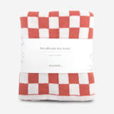 The Ultimate Tea Towel - Coral Chequer