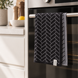 The Ultimate Tea Towel - Raven Herringbone