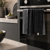 The Ultimate Tea Towel - Raven Herringbone