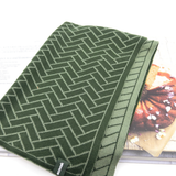 The Ultimate Tea Towel - Forest Herringbone