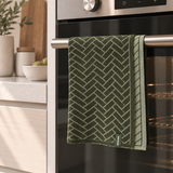The Ultimate Tea Towel - Forest Herringbone