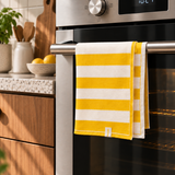 The Ultimate Tea Towel - Daffodil | Marshmallow Stripe