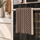 The Ultimate Tea Towel - Chocolate Herringbone